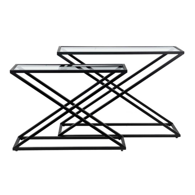 set 2 consolas cristal 120x40x85/102x32x74 cm