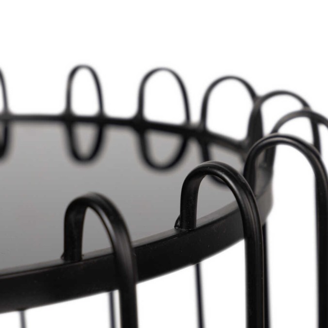 set 2 mesas metal-cristal 50x50x70-35x35x55 cm