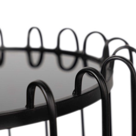 set 2 mesas metal-cristal 50x50x70-35x35x55 cm