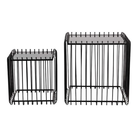 set 2 mesas metal-cristal 60x60x60-45x45x45 cm