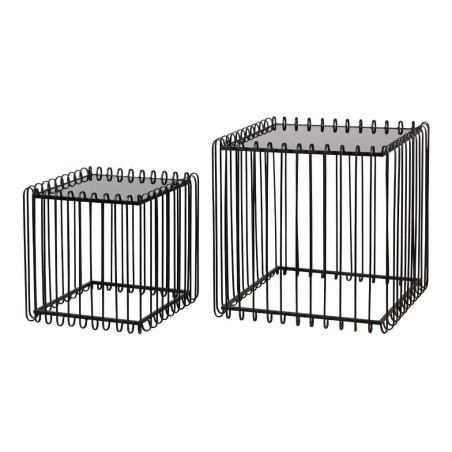 set 2 mesas metal-cristal 60x60x60-45x45x45 cm