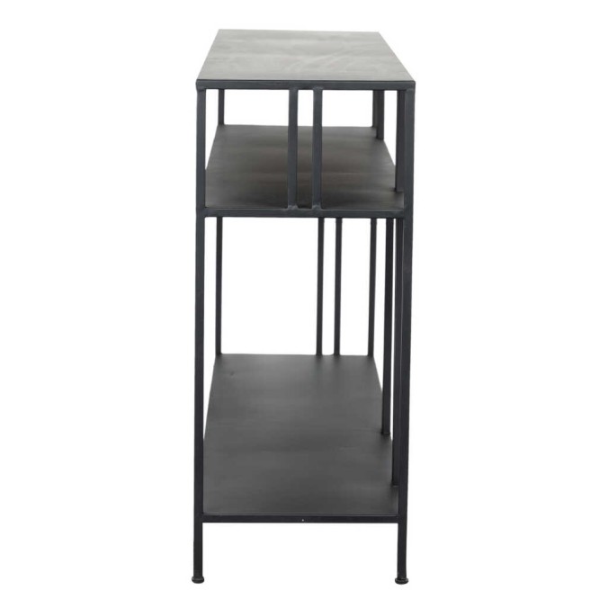 consola metal negro 130x30x70 cm