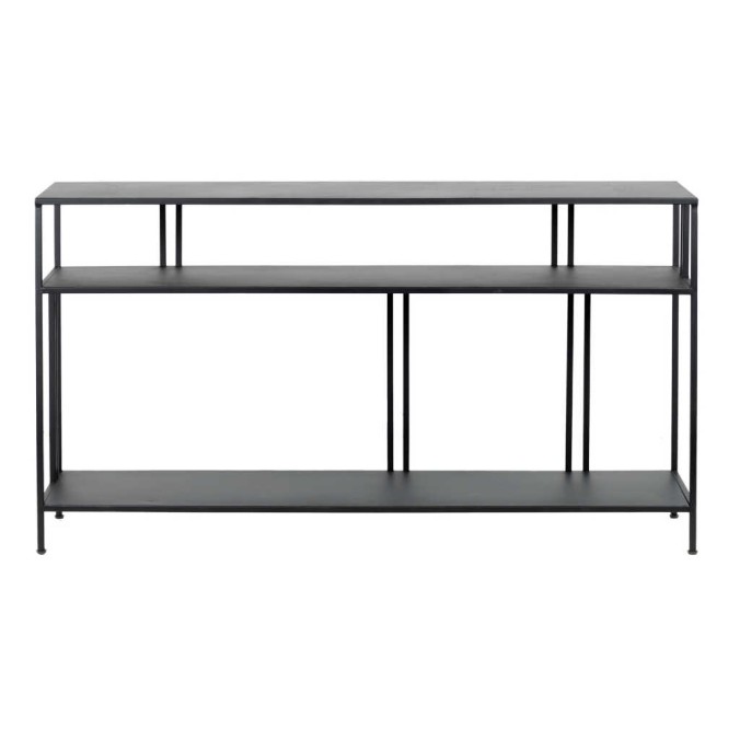 consola metal negro 130x30x70 cm