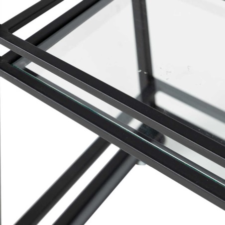 camarera metal-cristal negro-trans. 86x30x96 cm