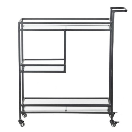camarera metal-cristal negro-trans. 86x30x96 cm
