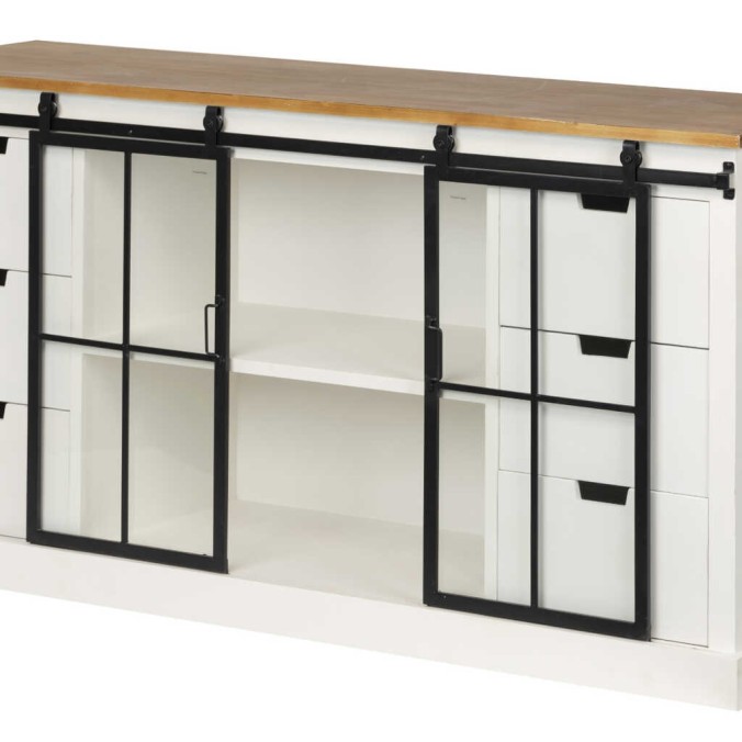 aparador madera / metal 150x45x80 cm