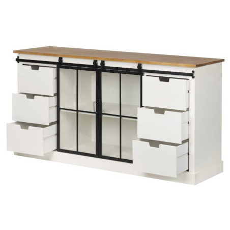 aparador madera / metal 150x45x80 cm