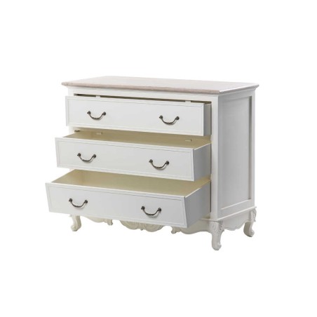 comoda blanca con tapa madera natural 93x40x78 cm