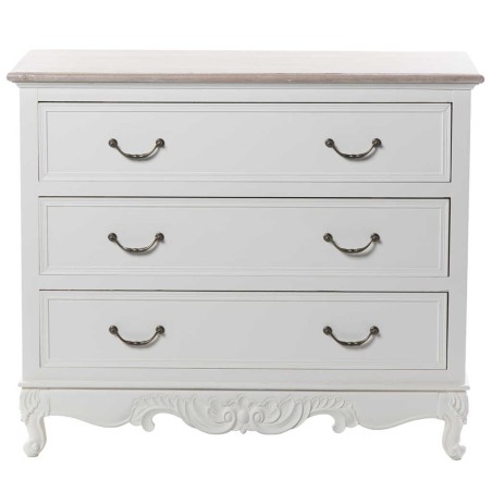 comoda blanca con tapa madera natural 93x40x78 cm