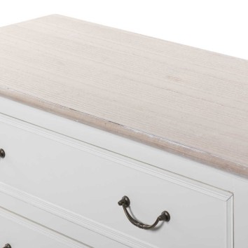 comoda blanca con tapa madera natural 93x40x78 cm 2