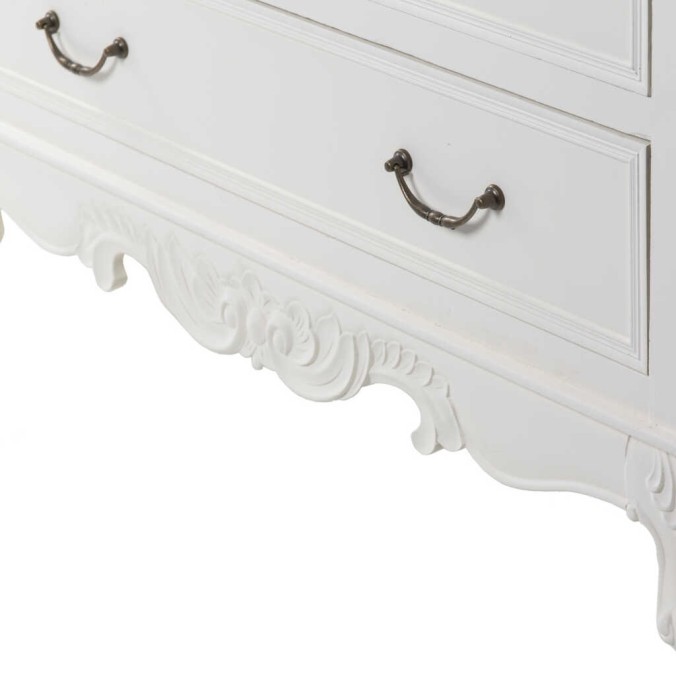 comoda blanca con tapa madera natural 93x40x78 cm