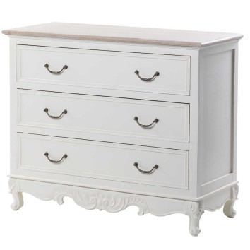 comoda blanca con tapa madera natural 93x40x78 cm