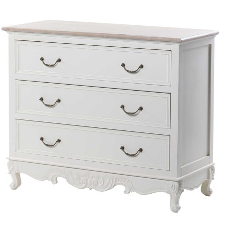 comoda blanca con tapa madera natural 93x40x78 cm