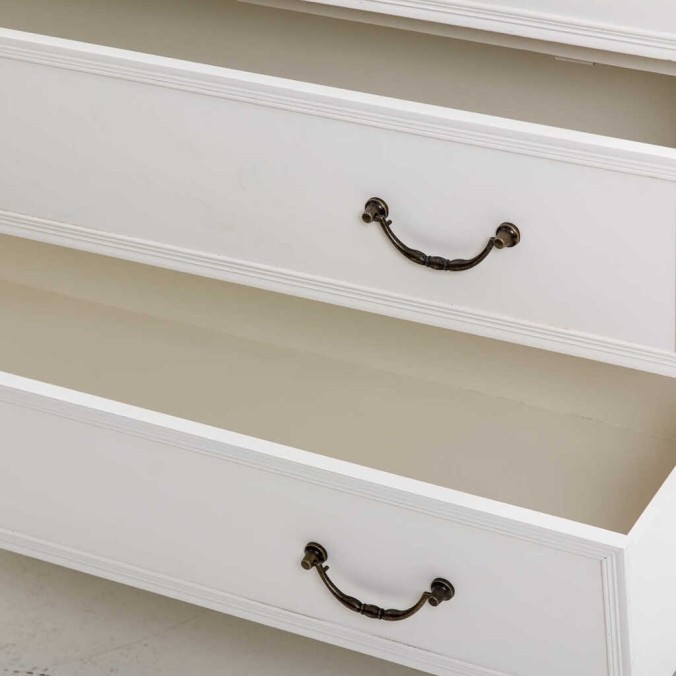 comoda blanca con tapa madera natural 93x40x78 cm