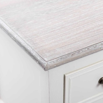 mesita blanca con tapa madera natural 41x35x68 cm 2