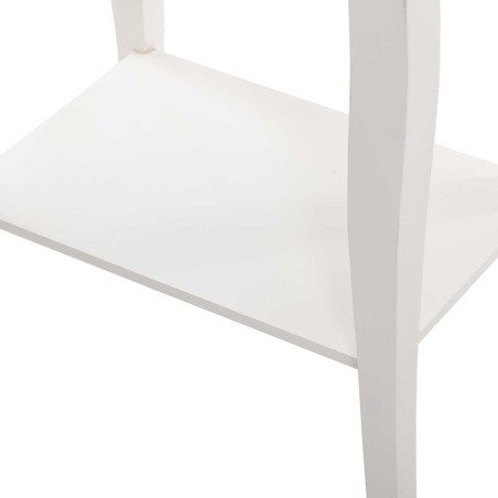 mesita blanca con tapa madera natural 45x30x61 cm