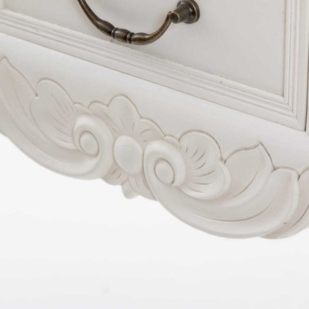 consola blanca con tapa madera natural 110x30x80cm