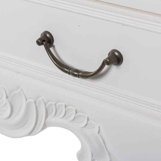 consola blanca con tapa madera natural 90x30x80 cm