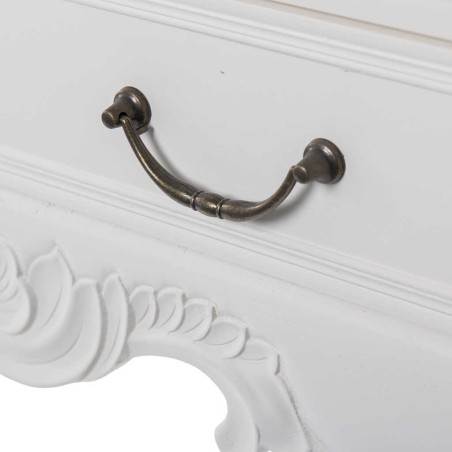 consola blanca con tapa madera natural 90x30x80 cm