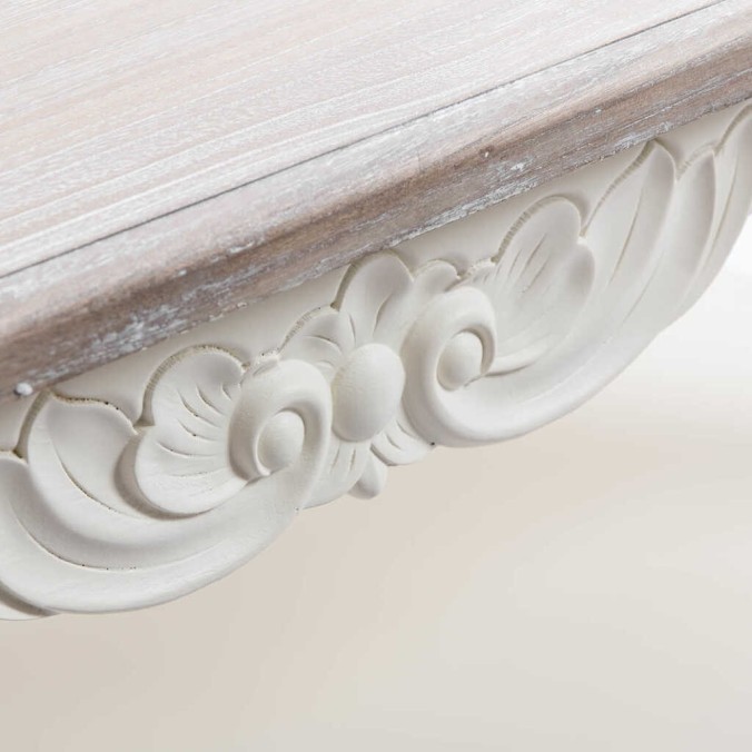 mesa centro blanca tapa madera natural 110x55x45cm