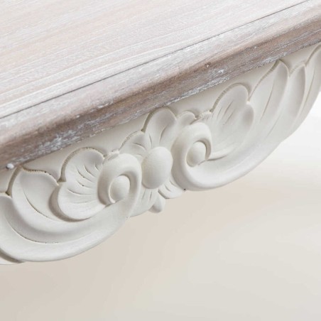 mesa centro blanca tapa madera natural 110x55x45cm