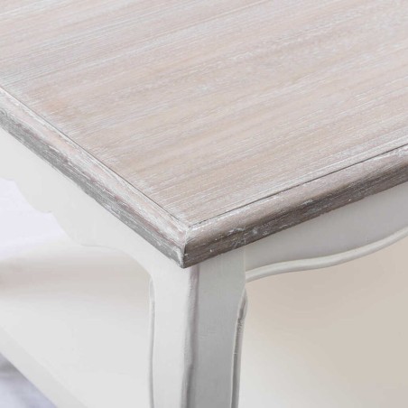 mesa centro blanca tapa madera natural 110x55x45cm