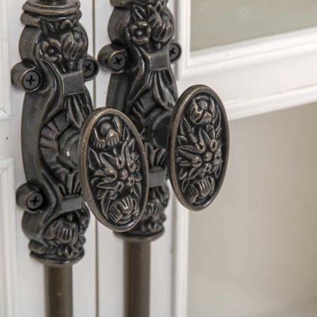 vitrina blanca-madera natural herraje 100x40x194cm