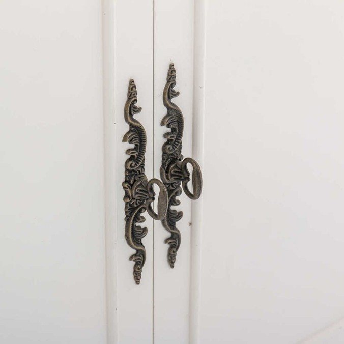 aparador blanco tapa madera natural 123x40x192 cm