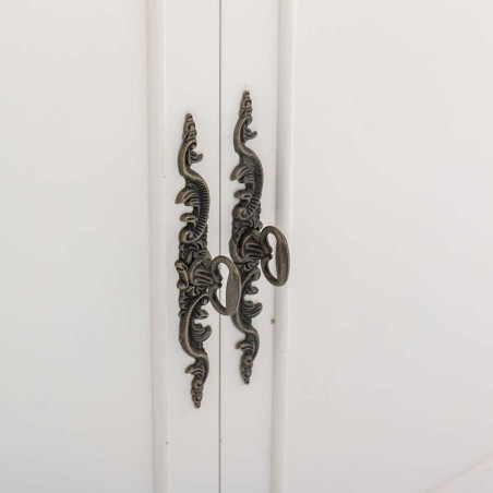 aparador blanco tapa madera natural 123x40x192 cm