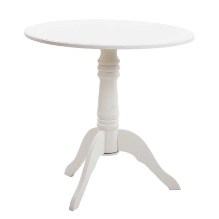 mesa redonda madera blanca 80x80x80 cm