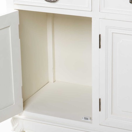 aparador blanco c/ tapa natural 120x40x82,5 cm