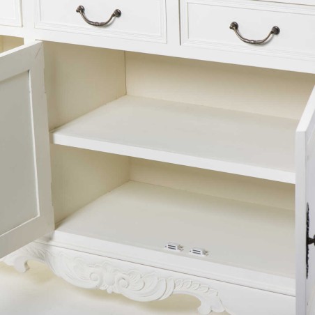 aparador blanco c/ tapa natural 120x40x82,5 cm