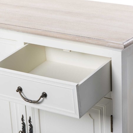 aparador blanco c/ tapa natural 120x40x82,5 cm