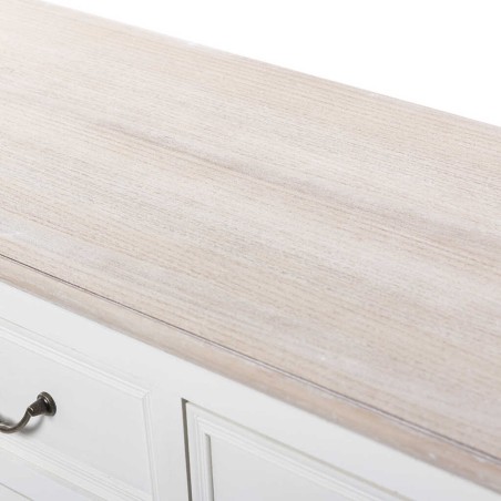 aparador blanco c/ tapa natural 120x40x82,5 cm