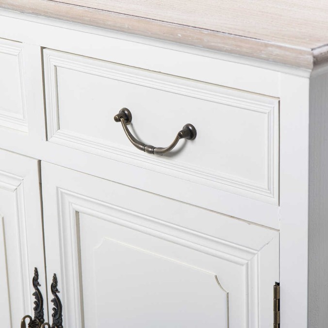 aparador blanco c/ tapa natural 120x40x82,5 cm