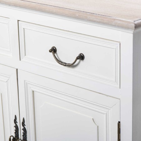 aparador blanco c/ tapa natural 120x40x82,5 cm