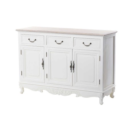 aparador blanco c/ tapa natural 120x40x82,5 cm