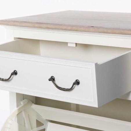 zapatero blanco con tapa natural 61x40x120 cm