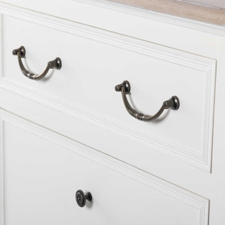 zapatero blanco con tapa natural 61x40x120 cm