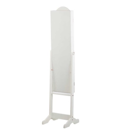 espejo joyero madera blanco 38x38x140 cm