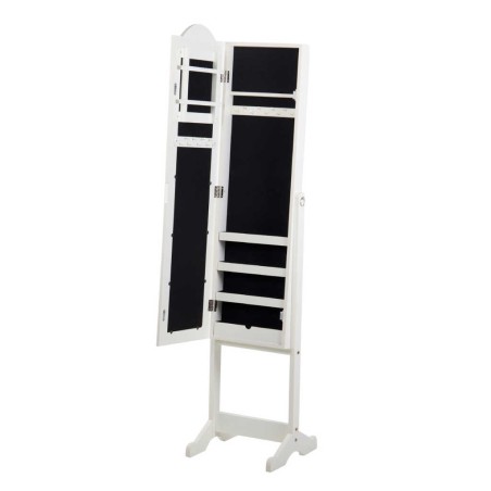 espejo joyero madera blanco 38x38x140 cm