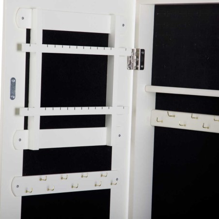 espejo joyero madera blanco 38x38x140 cm