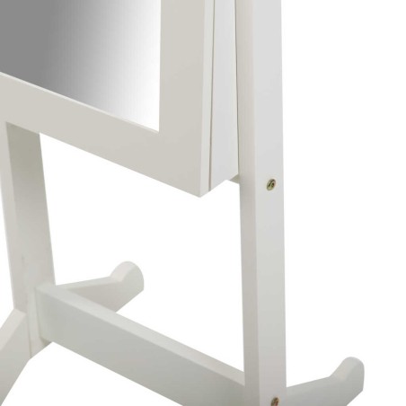 espejo joyero madera blanco 38x38x140 cm