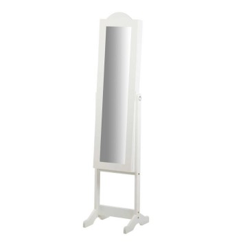 espejo joyero madera blanco 38x38x140 cm