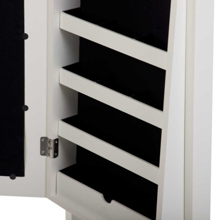 espejo joyero madera beige 38x38x140 cm