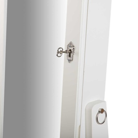 espejo joyero madera beige 38x38x140 cm