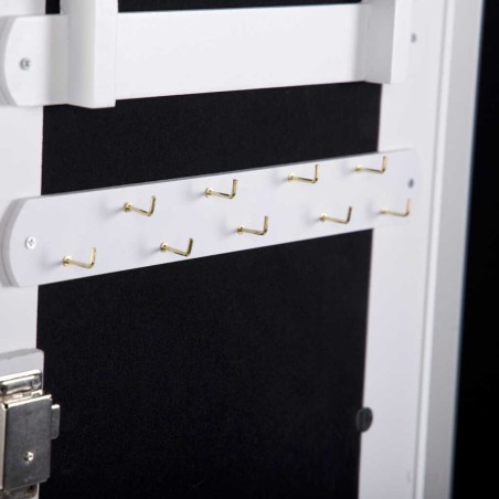 espejo joyero madera blanco 38x38x140 cm