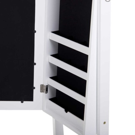 espejo joyero madera blanco 38x38x140 cm