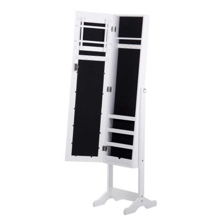 espejo joyero madera blanco 38x38x140 cm