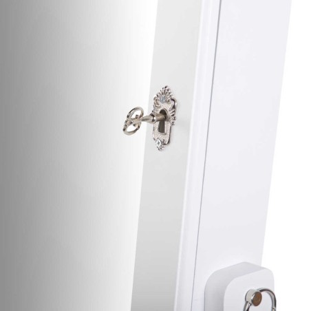 espejo joyero madera blanco 38x38x140 cm